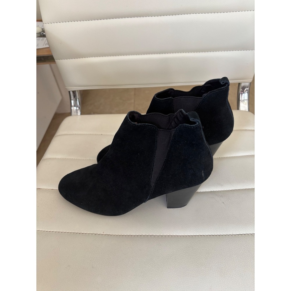 Arizona Jean Co Womens Black Suede Ankle Boots Block Heel Chelsea Booties 19138‎